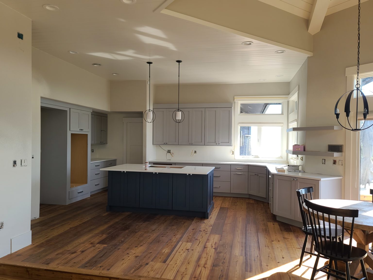 Modern living space with custom trim